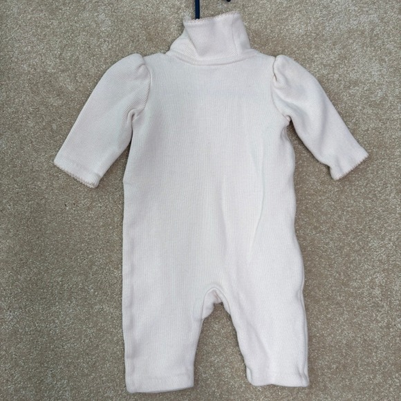 RALPH LAUREN Romper Outfit Size 3M Pink Knit 100% Cotton Embroidered Pony - Picture 4 of 6